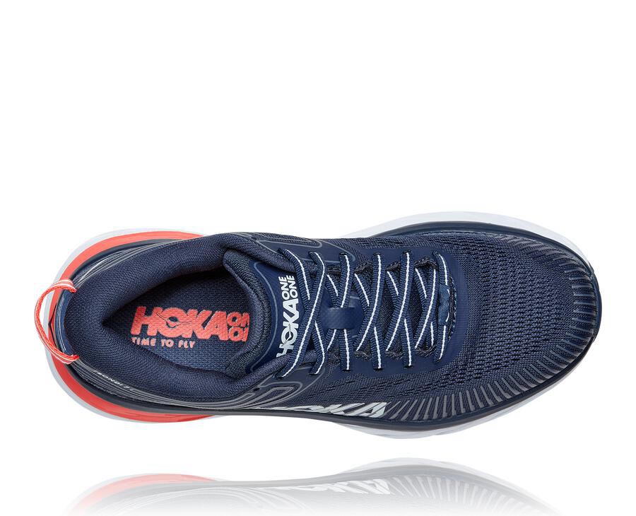 Hoka One One Løbesko Dame - Bondi 7 - Mørkeblå/Hvide - 069287XVF